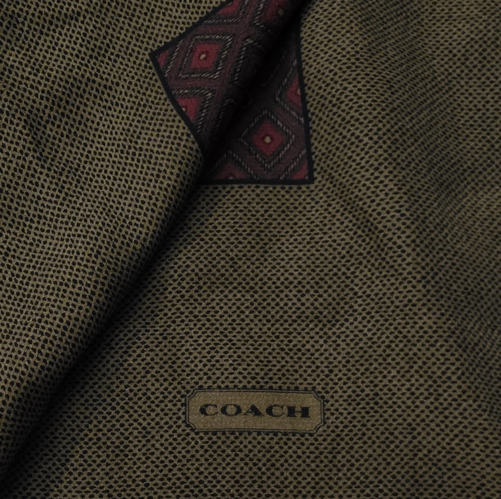 Coach Olive and Black Textured Scarf - Picture 4 of 4